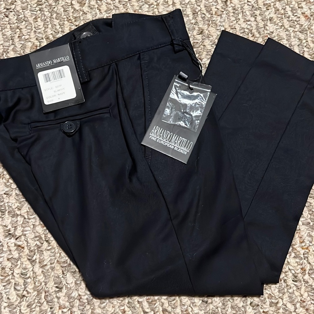 Navy slim fit pants